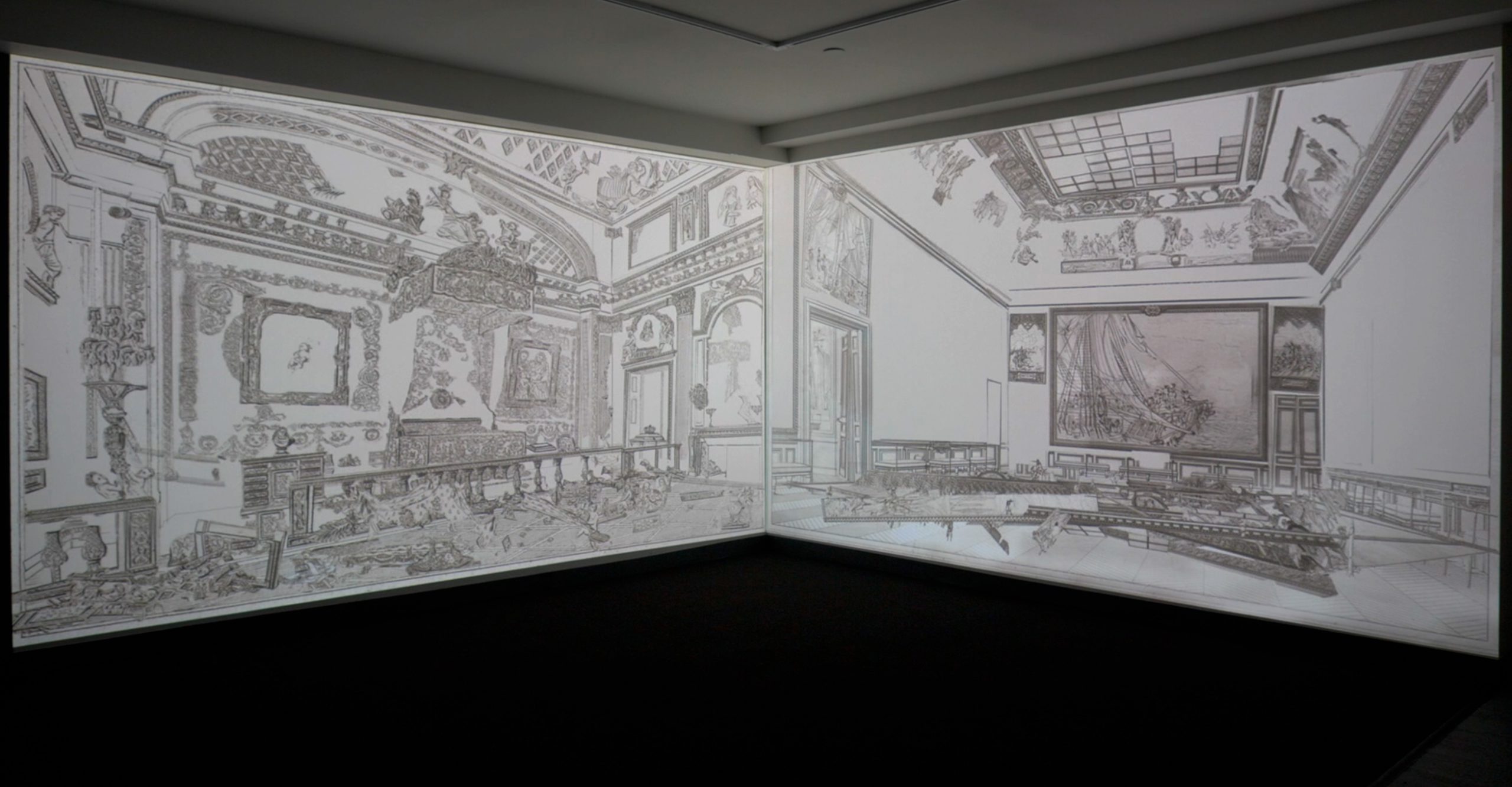 Dana Levy, The Weight of Things, 2015-2019, 2 channel video installation, 2:50 min. Installation view Fridman Gallery (New York, 2019)