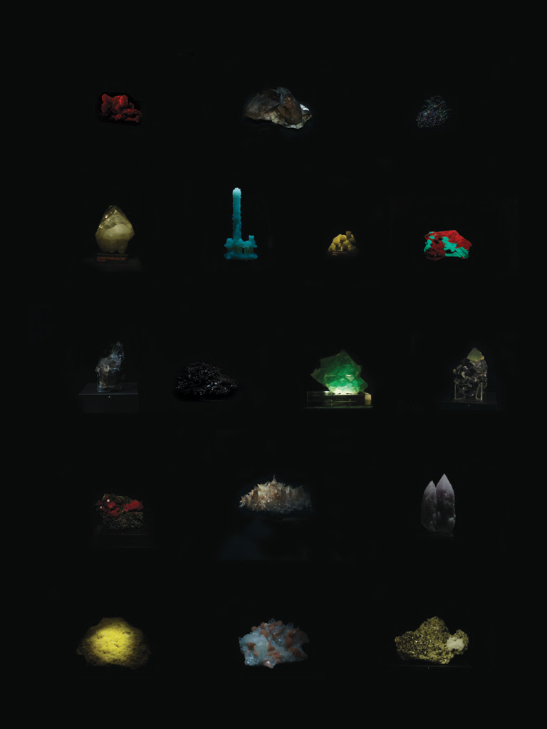 Dana Levy, Mineral Vitrails, 2013, Duratran print in Lightbox 120 x 90 cm, small light boxes 50×40 cm