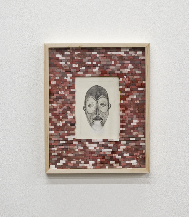 Assaf Shaham, Misting Dan, 2019, clay, graphite, wood glue, 38 x 30.5 x 4 cm