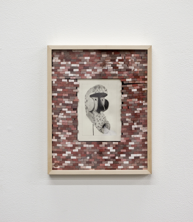 Assaf Shaham, Misting Krahn, 2019, clay, graphite, wood glue, 38 x 30.5 x 4 cm