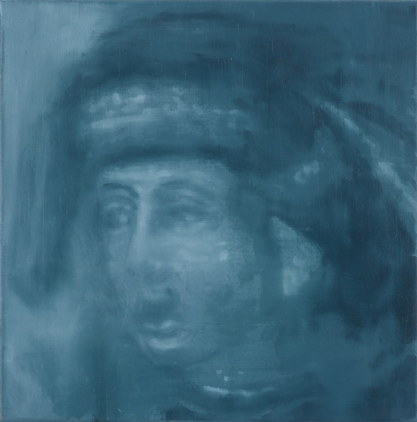Oren Eliav, Listener (Lucretius), oil on canvas, 50 x 50 cm