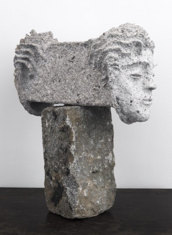 Tommy Hartung, The Bricklayers, 2015, celluclay, soil, nutmeg, and granite, 42 x 40.5 x 18 cm