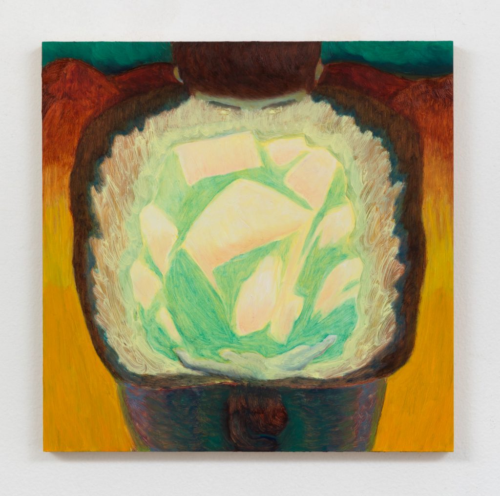 Damien Ding, Treasured Rock, 2021, Oil on panel, 10 x 10 in