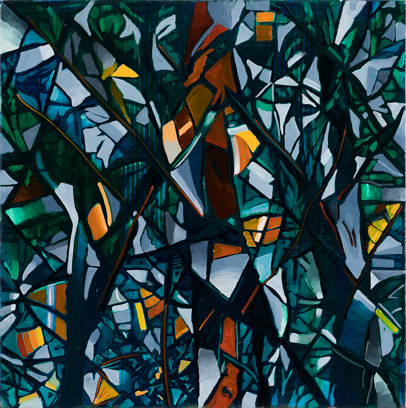 "Echolocation I", 
2022,
Oil on canvas,
90x90 cm