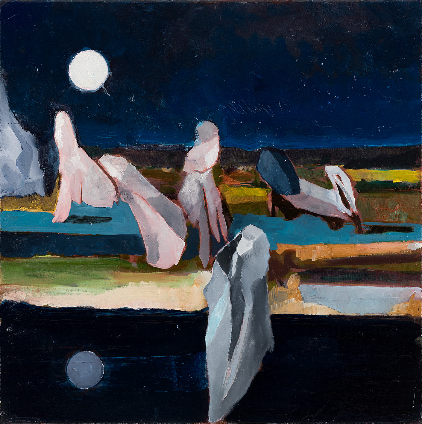 "The Moon is a Mirror"
2022,
Oil on canvas,
70x70 cm