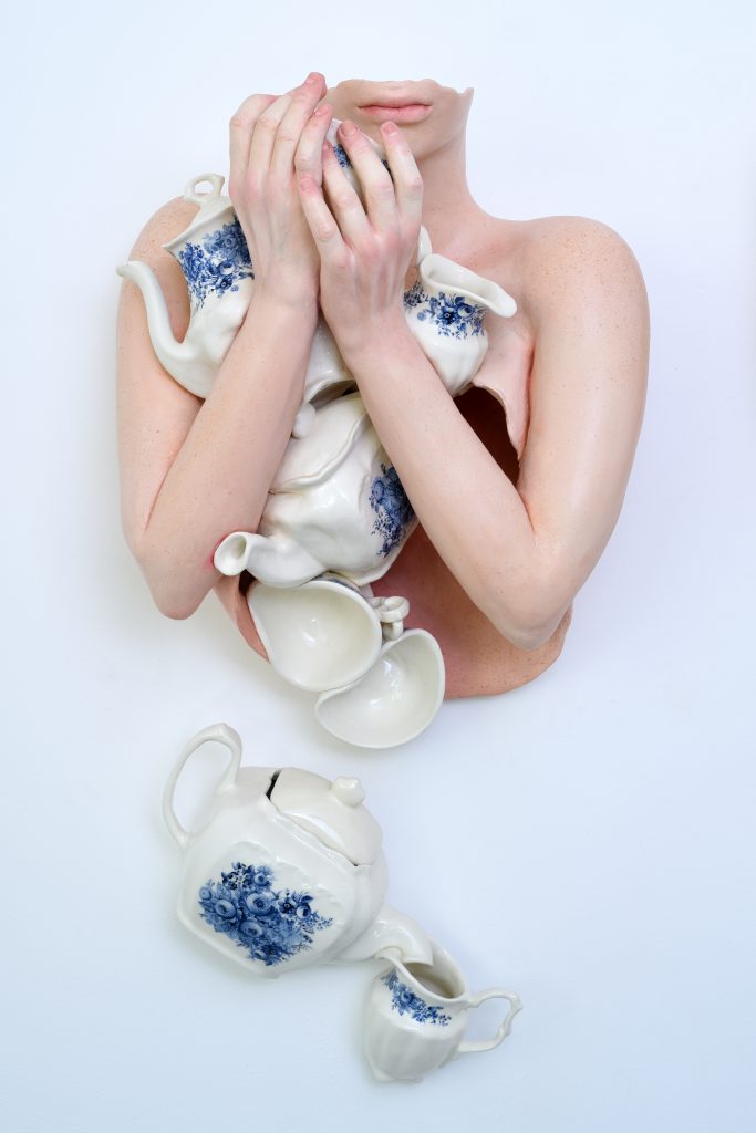 Ronit Baranga, Hollowed Lady Pinching and Squeezing Kettle, 2018
