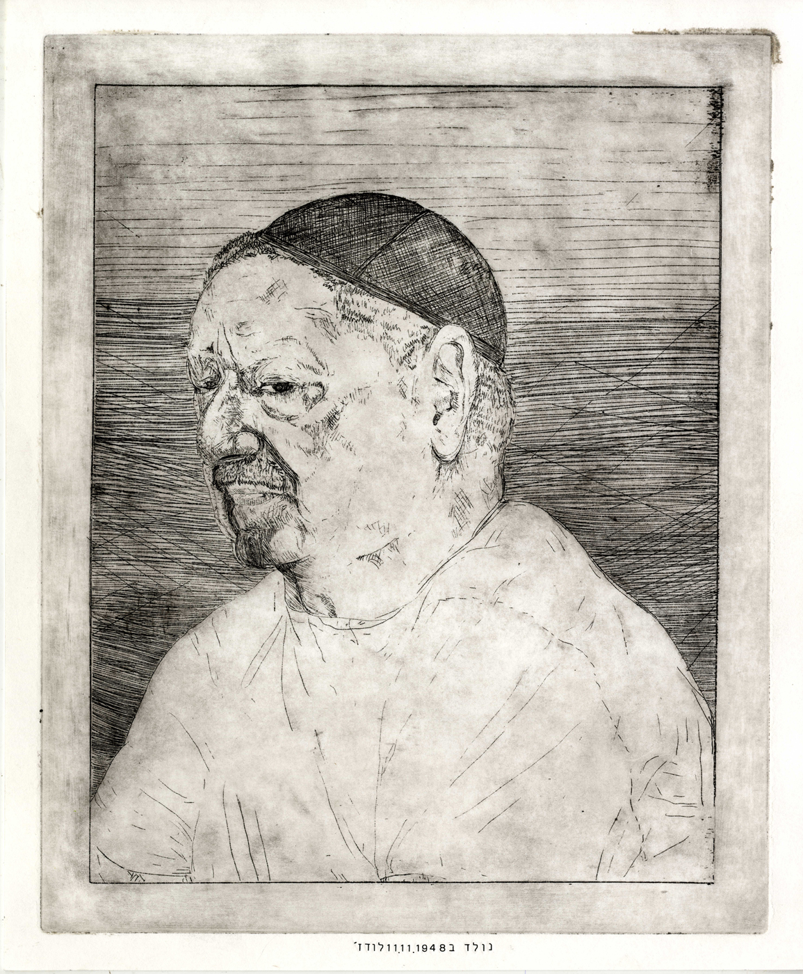 Born on 11.11.1948, Łódź, etching, 20X25 cm, 2015