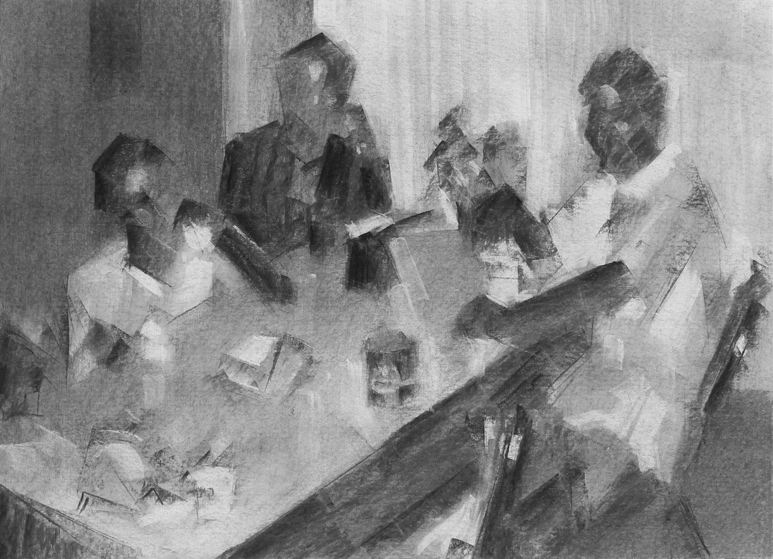 Tigist Yoseph Ron, Hashahar Haole
2022, Charcoal on paper, 52 x 38 cm