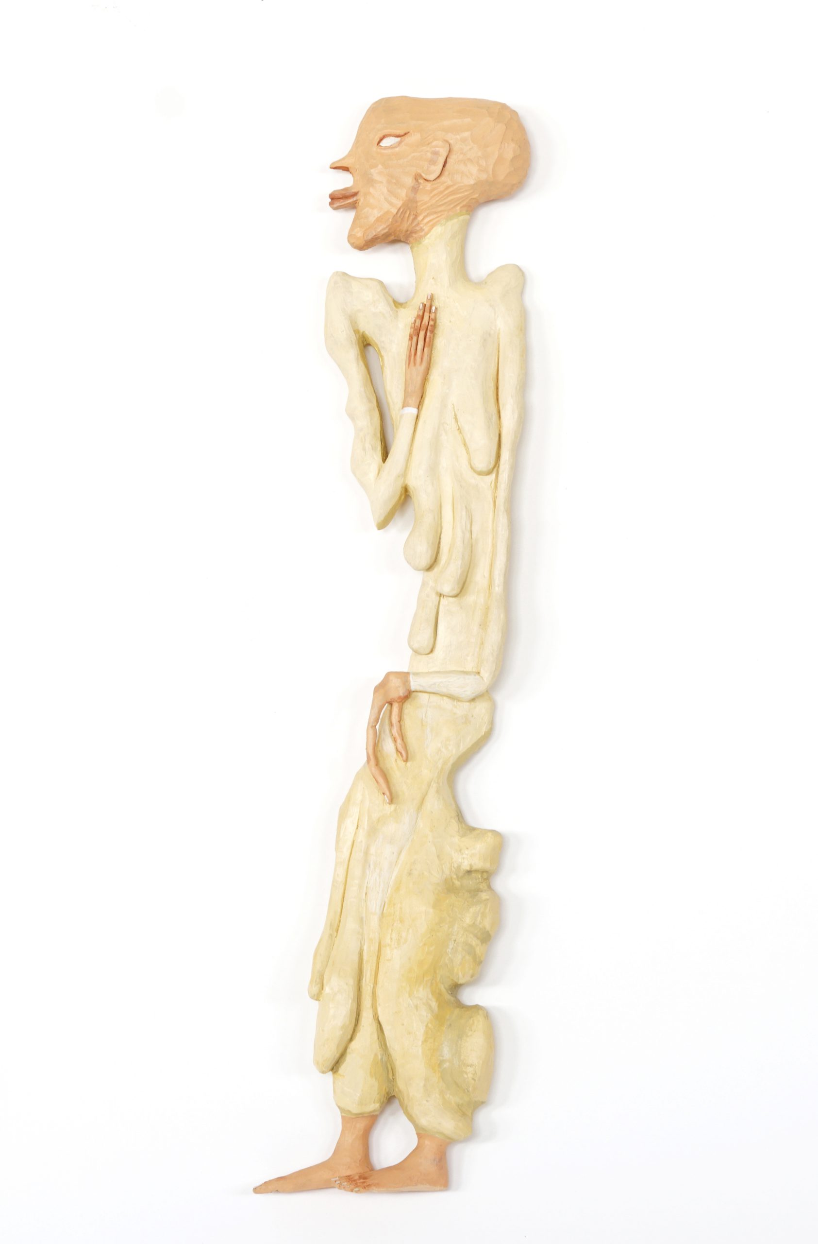 Halil Balabin & Merav Kamel, Dough Man, 2022
Linden wood and acrylic,
83x16x6 cm